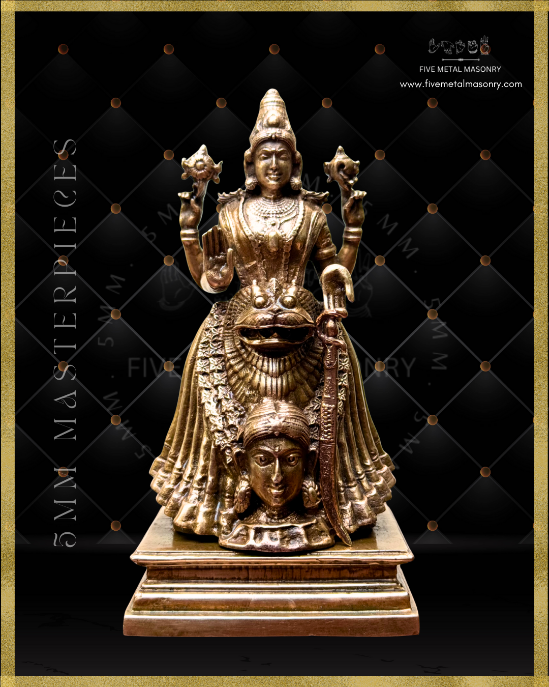 Kollur Mookambika  Panchaloha Bronze Icon - 5"-  Masterpieces Collection