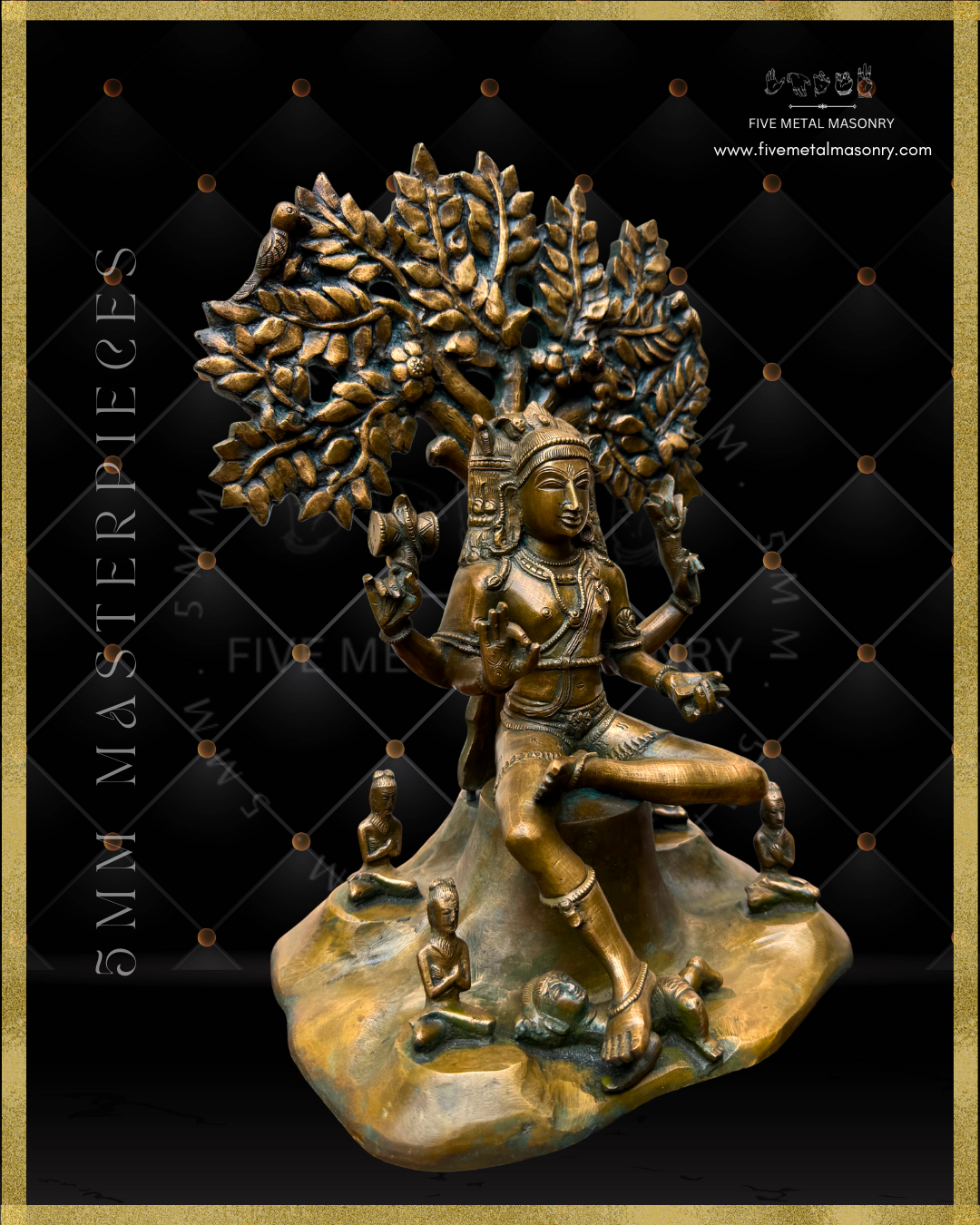 Dakshinamurti Shiva Panchaloha Bronze Icon - 13"-  Masterpieces Collection