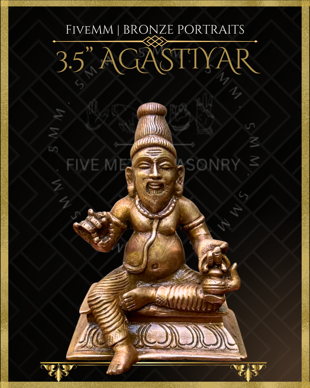 Agastya Panchaloha Bronze Icon - 3.5"