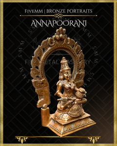 Annapoorani / Annapurna Panchaloha Bronze Icon - 7" with arch