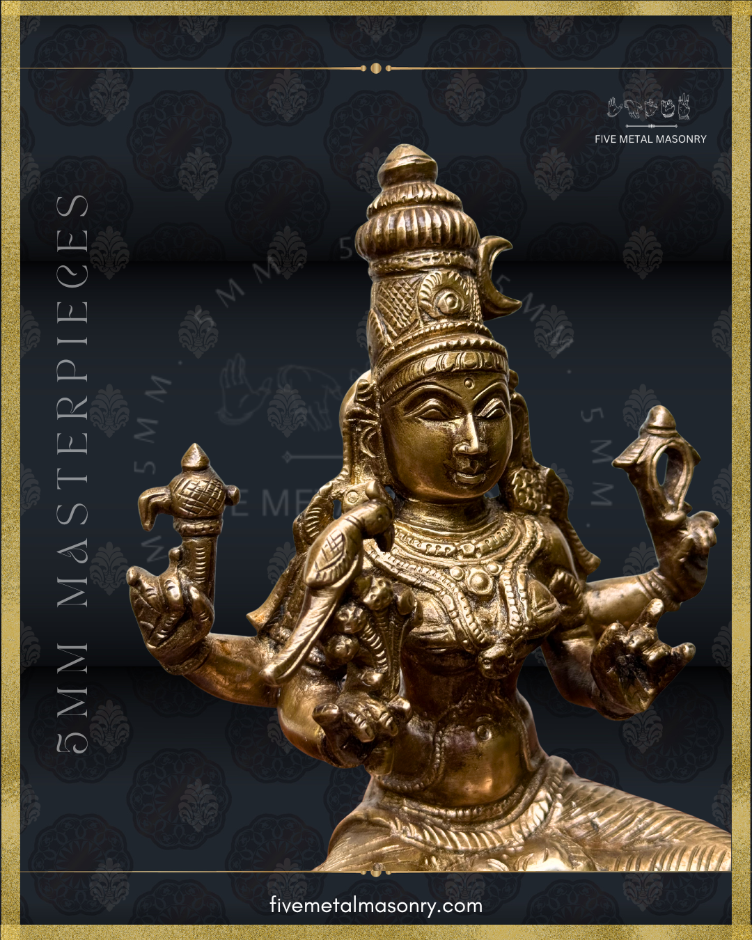 Kamakshi Panchaloha Bronze Icon - 10" with arch - Masterpieces Collection