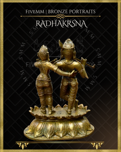Radha Krishna Panchaloha Bronze Icon - 5.5"