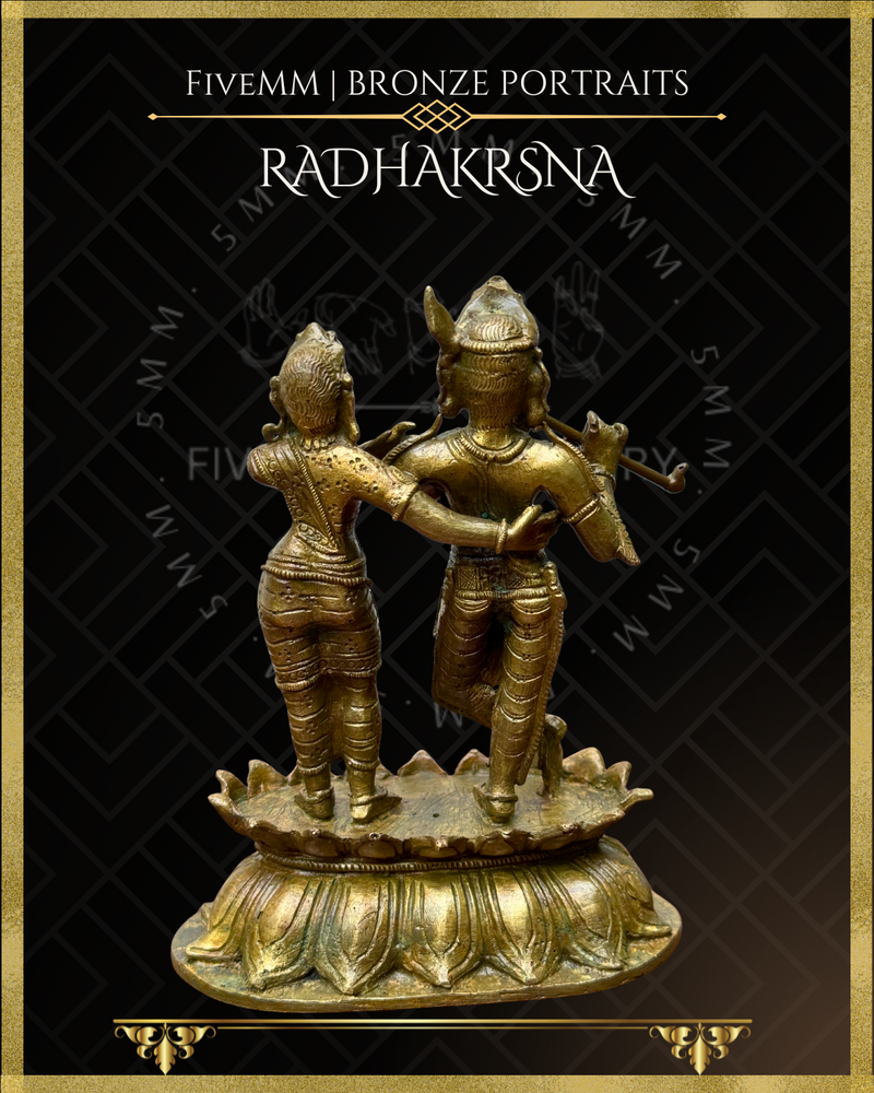 Radha Krishna Panchaloha Bronze Icon - 5.5"