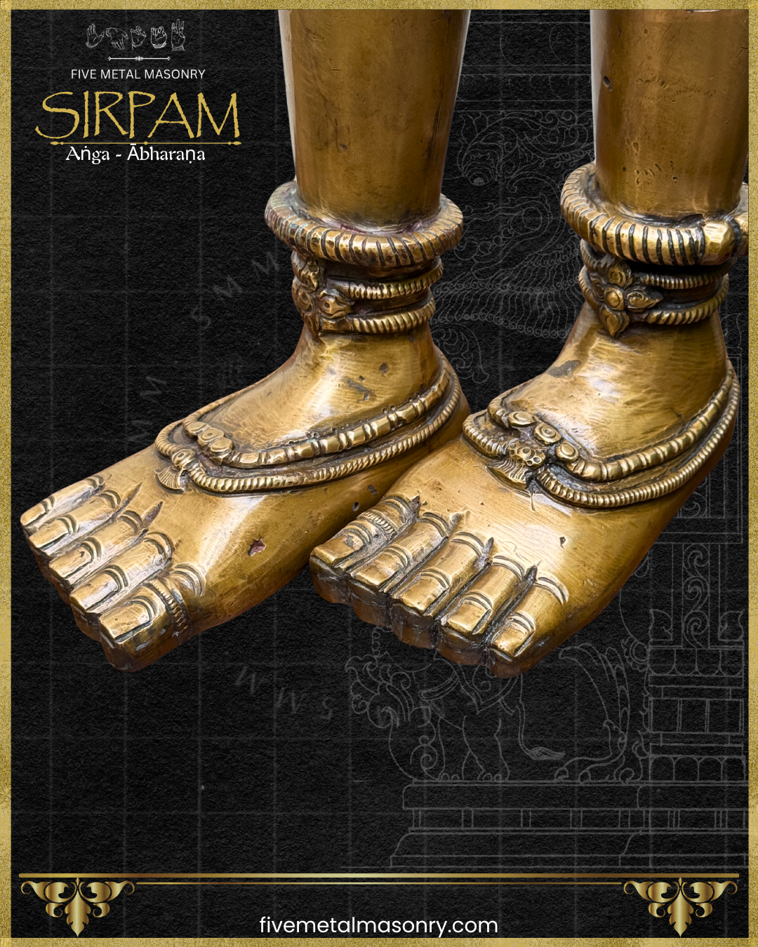 Pada Panchaloha Bronze Icon Pair - 7" - Sirpam Collection