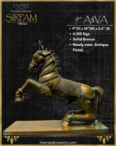 Asva:Horse Panchaloha Bronze Icon - 9" - Sirpam Collection