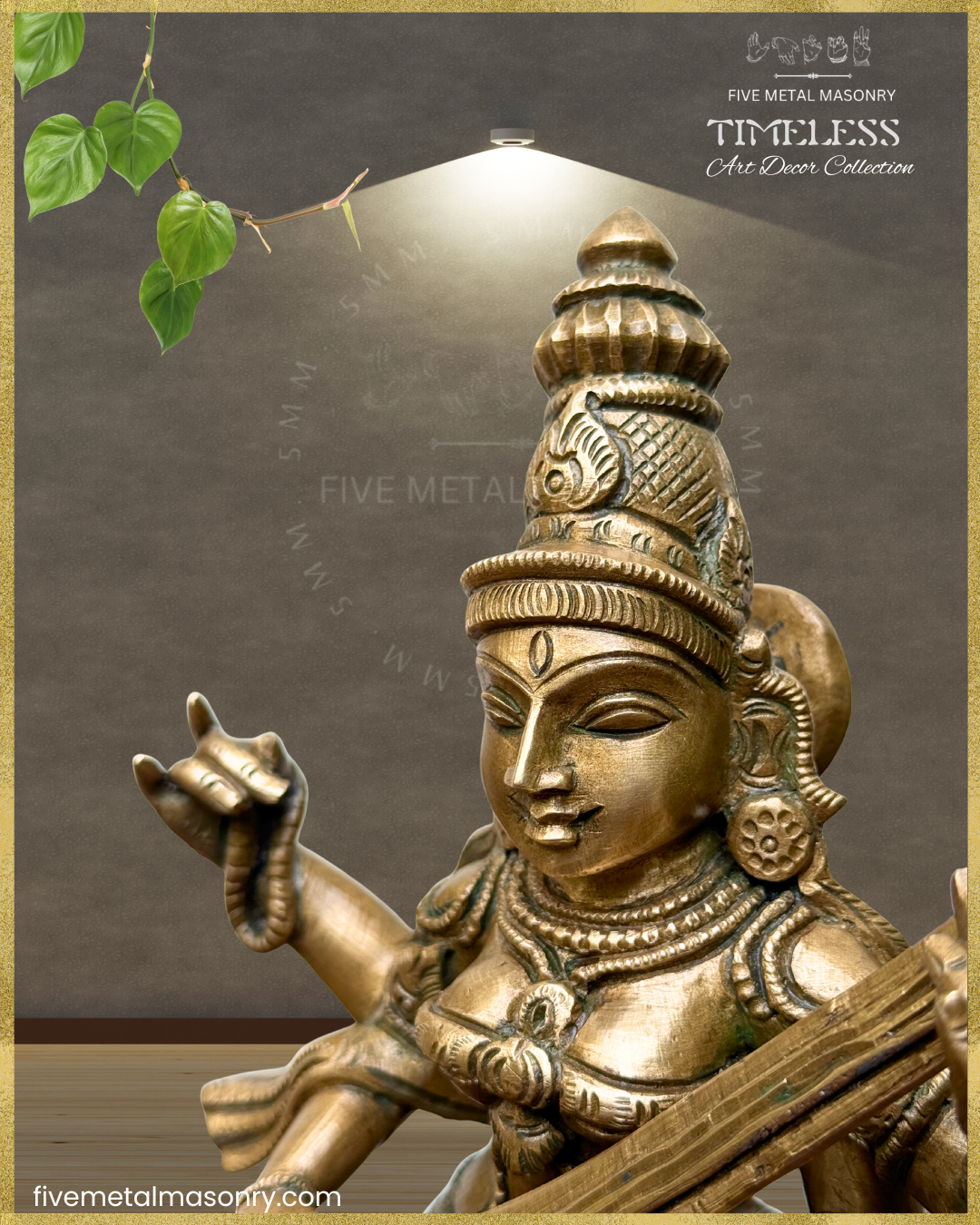 Nrtta (Dancing) Saraswati Panchaloha Bronze Icon - 13" - Timeless Collection