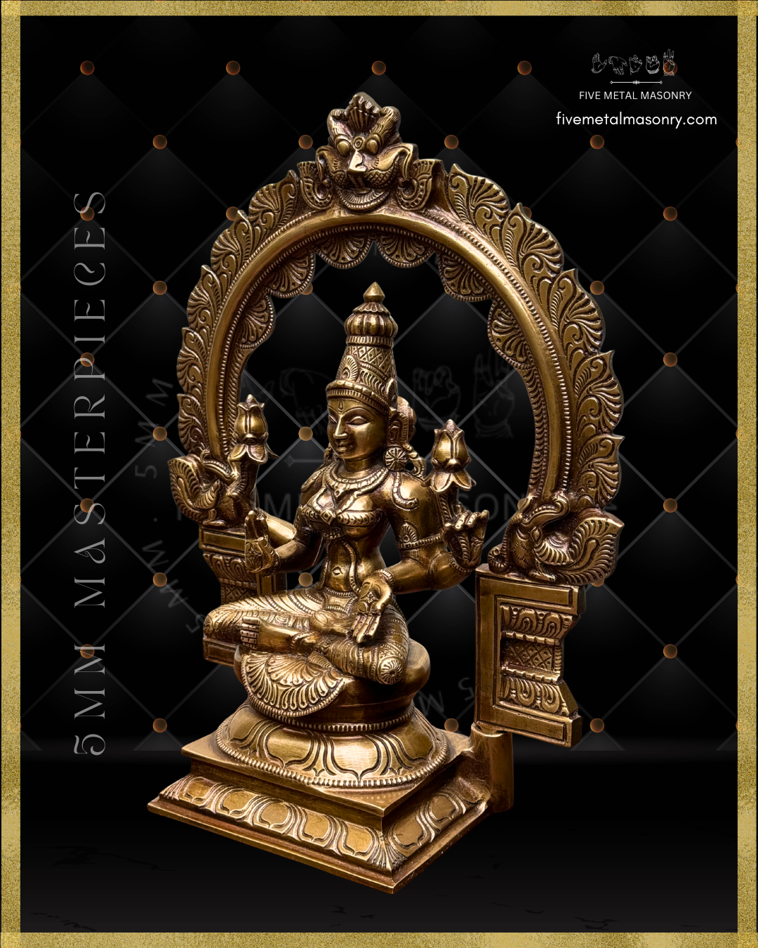 Lakshmi Panchaloha Bronze Icon - 10" with arch - Masterpieces Collection