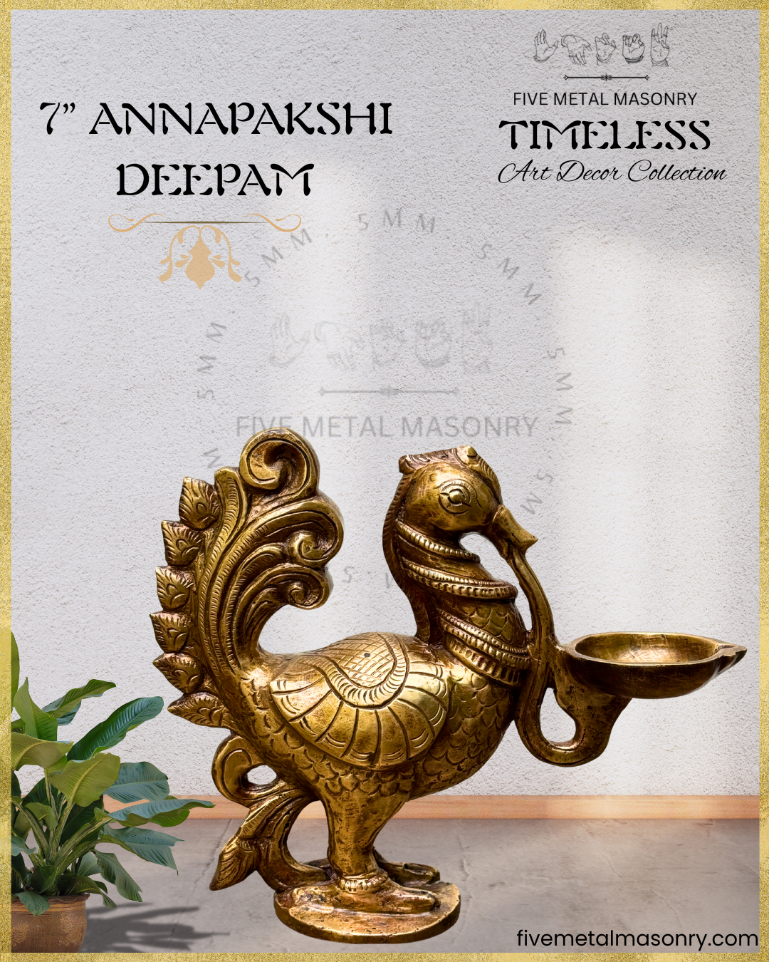 Hamsa/Annapakshi Deepam Panchaloha Bronze Icon - 7"- Timeless Collection