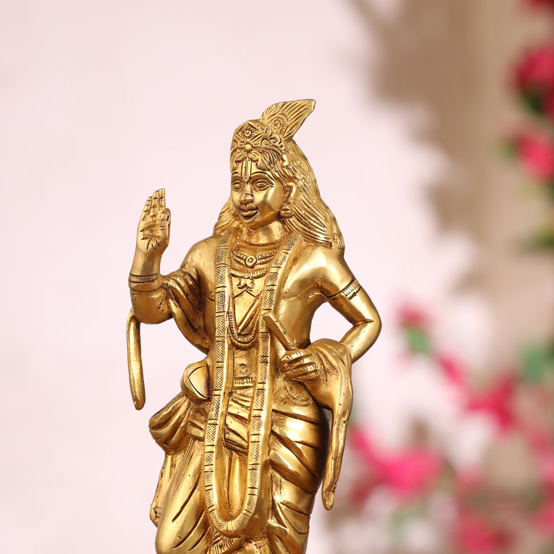 Brass Krishna Idol (12.5 Inch)