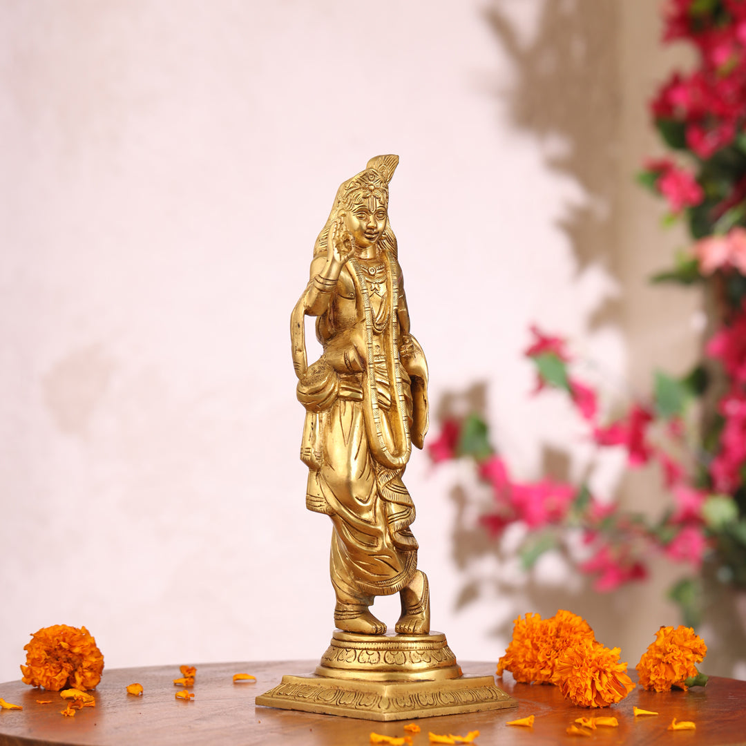 Brass Krishna Idol (12.5 Inch)