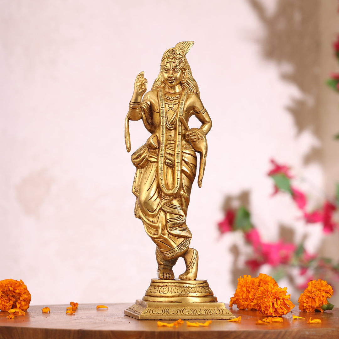 Brass Krishna Idol (12.5 Inch)