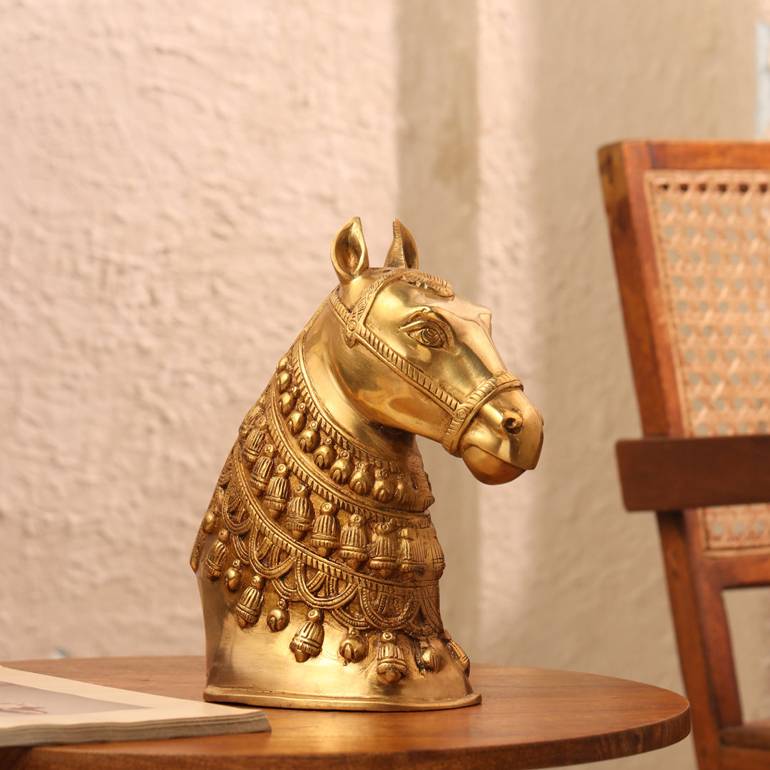 Brass Horse Head (10.7 INCH)