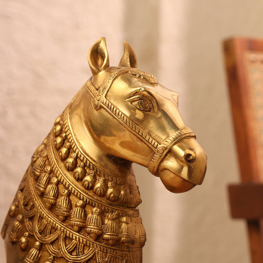 Brass Horse Head (10.7 INCH)