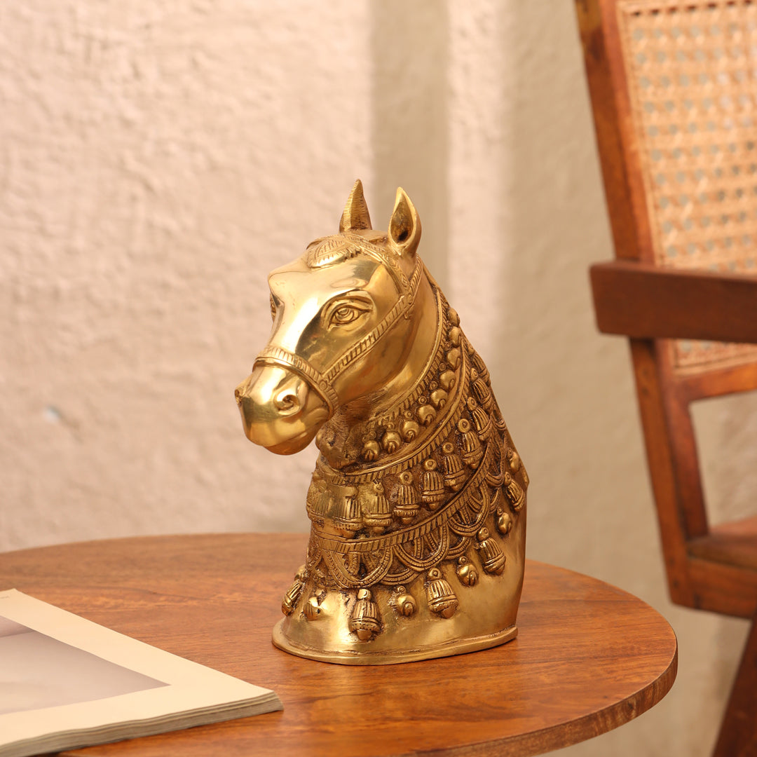 Brass Horse Head (10.7 INCH)