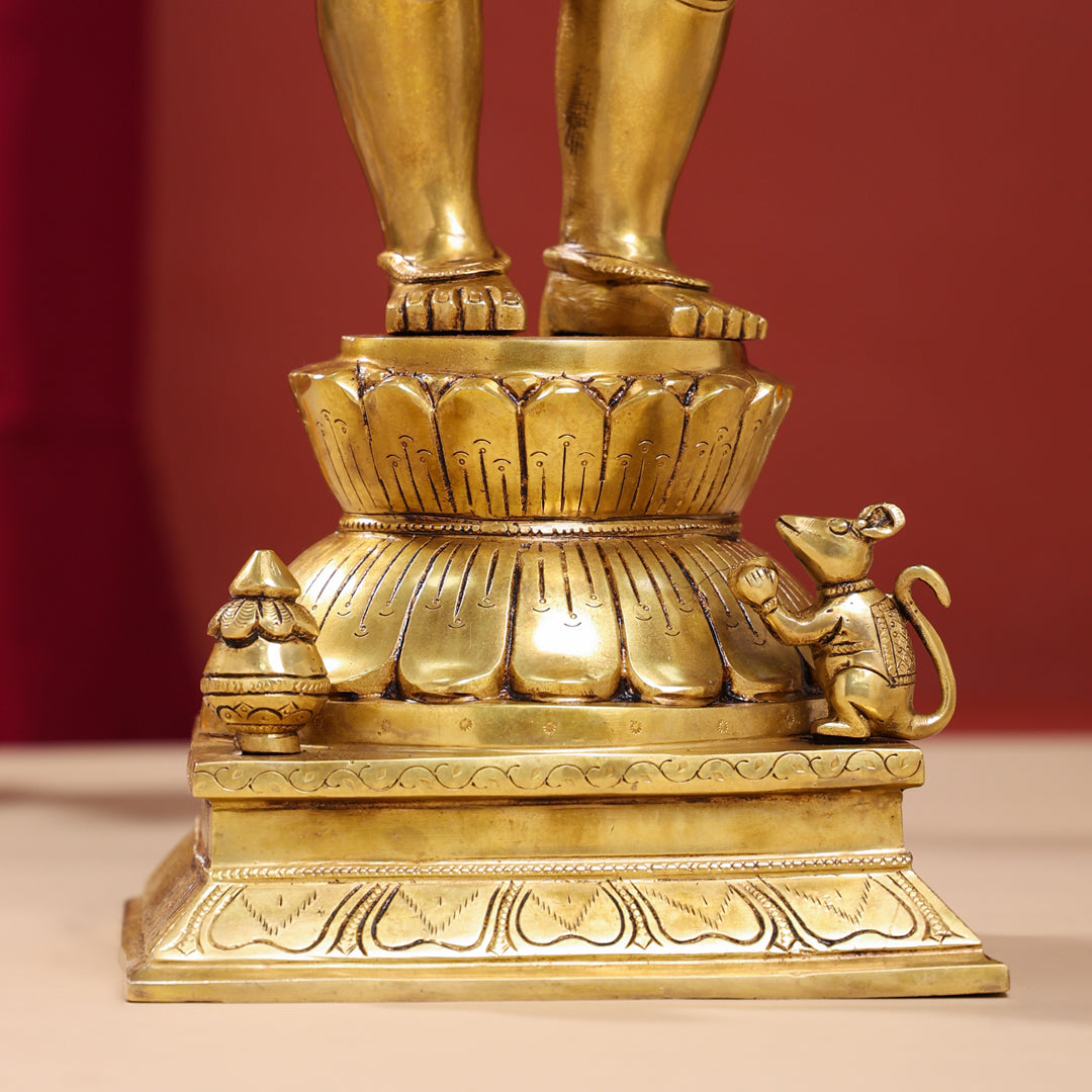 Brass Superfine Standing Ganesha Statue (26 Inch)