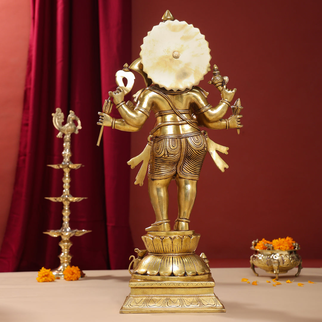 Brass Superfine Standing Ganesha Statue (26 Inch)