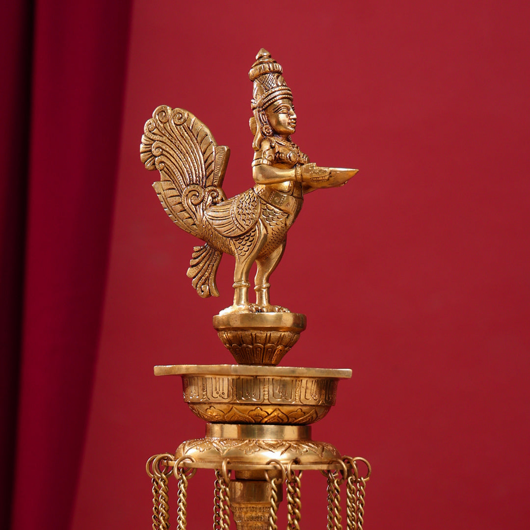 Brass Superfine Kamdhenu Long Lamp (33 Inch)