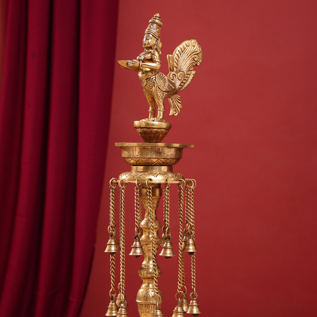 Brass Superfine Kamdhenu Long Lamp (33 Inch)