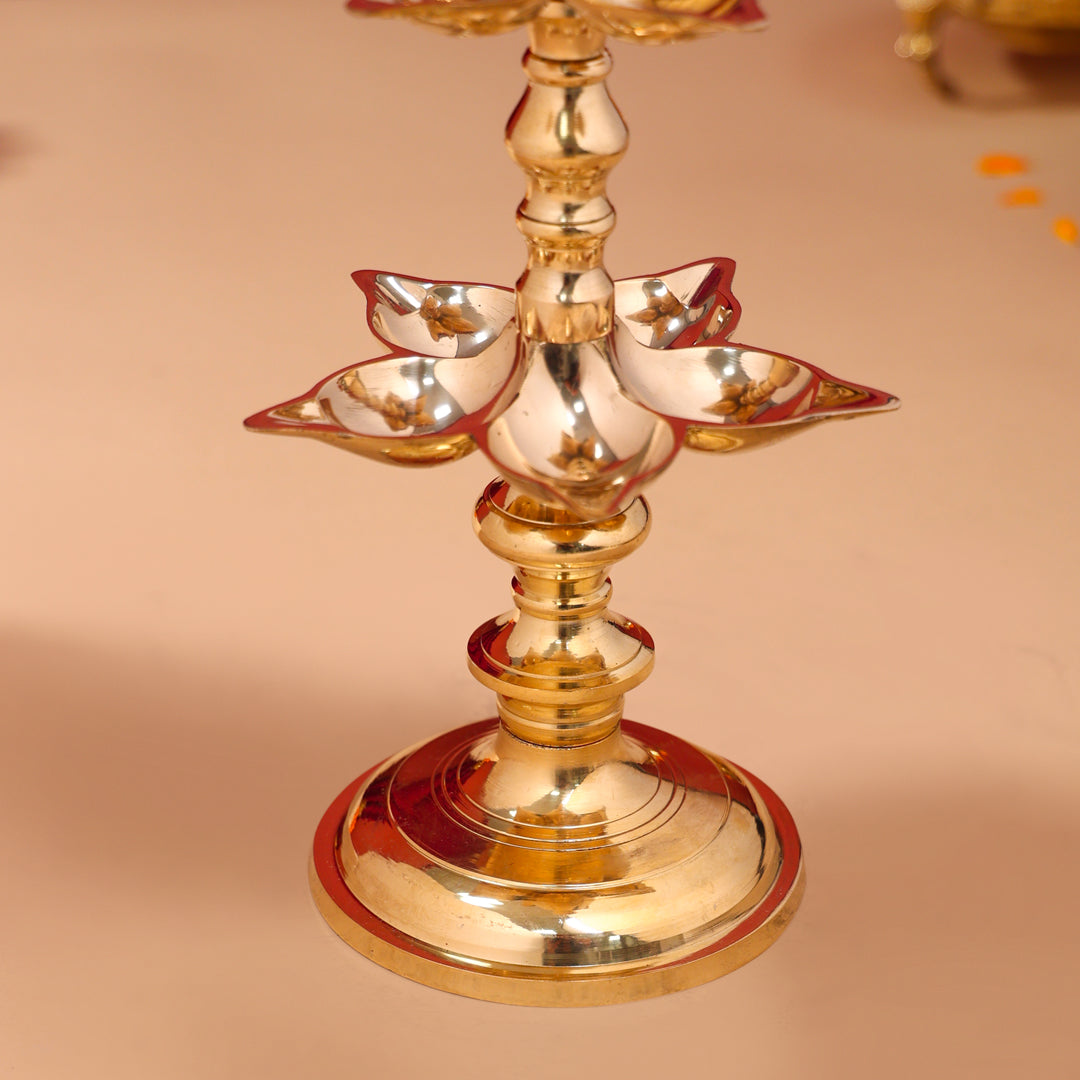 Brass Peacock Three Tier Lamp (21 Inch)