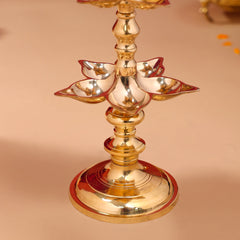 Brass Peacock Three Tier Lamp (21 Inch)