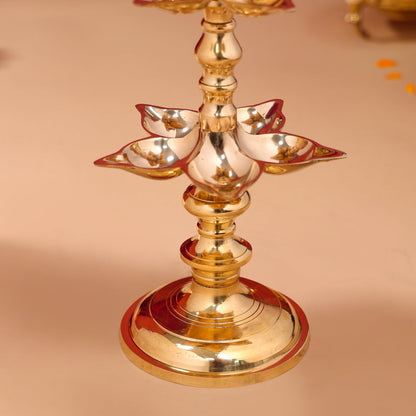 Brass Peacock Three Tier Lamp (21 Inch)