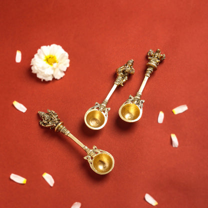 Brass Pooja Ahuti Spoon (6 Inch)