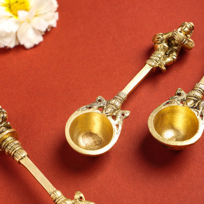 Brass Pooja Ahuti Spoon (6 Inch)
