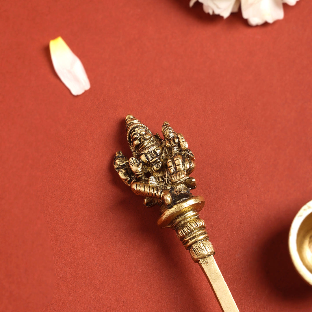 Brass Pooja Ahuti Spoon (6 Inch)