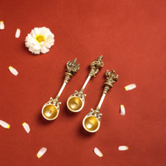 Brass Pooja Ahuti Spoon (6 Inch)
