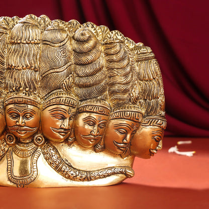 Brass Ten Headed Raavan Behind Devi Seeta (6.5 Inch)