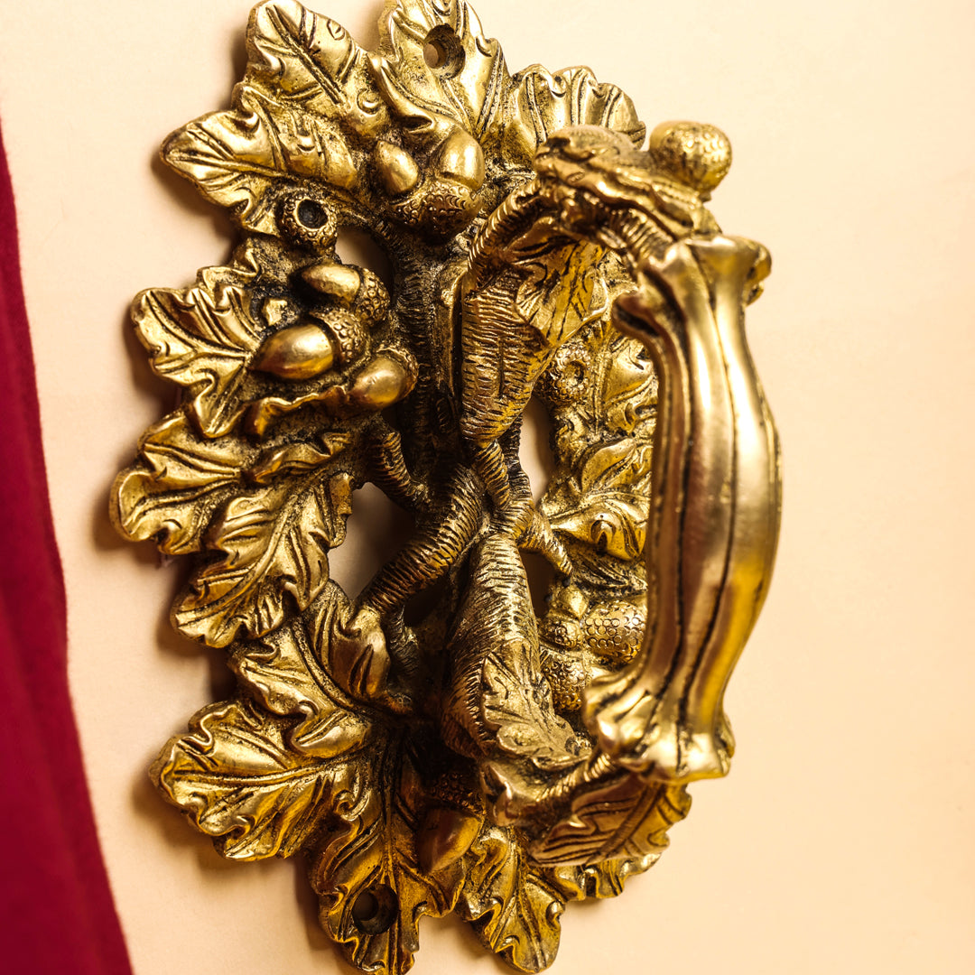Brass Flower Door Handle (6 Inch)