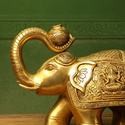 Brass Elephant Royal Statue (8.5 Inch)