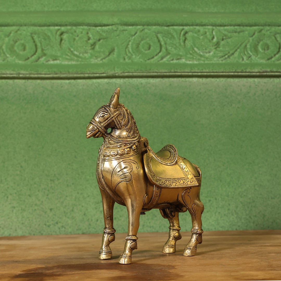 Brass Horse Figurine Money Box (6.2 Inch)