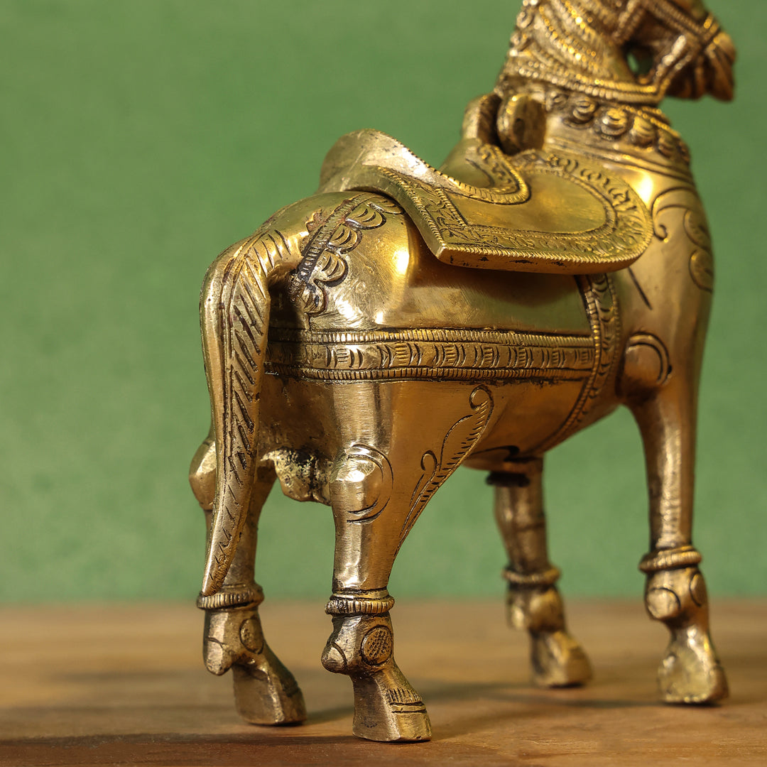 Brass Horse Figurine Money Box (6.2 Inch)