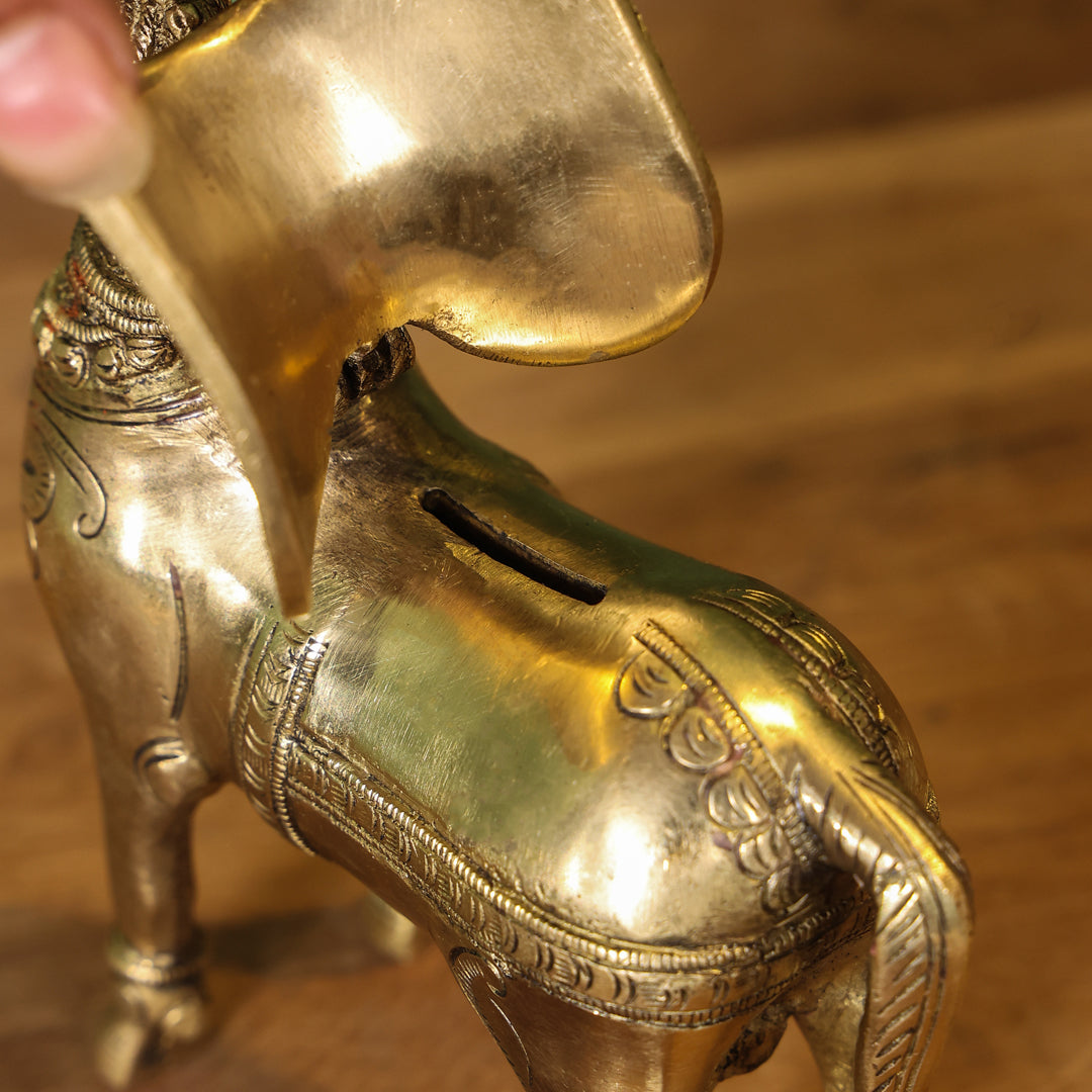 Brass Horse Figurine Money Box (6.2 Inch)