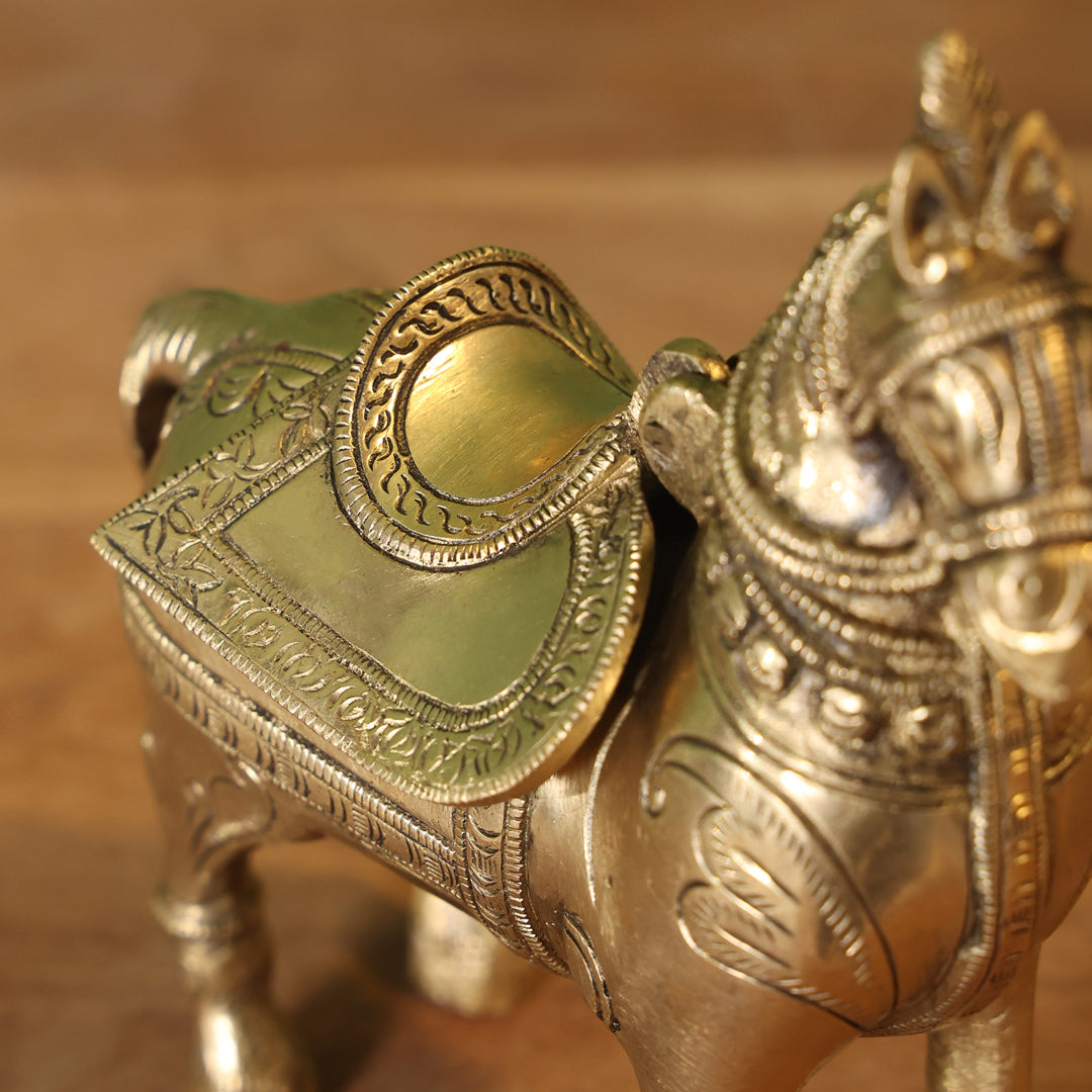 Brass Horse Figurine Money Box (6.2 Inch)