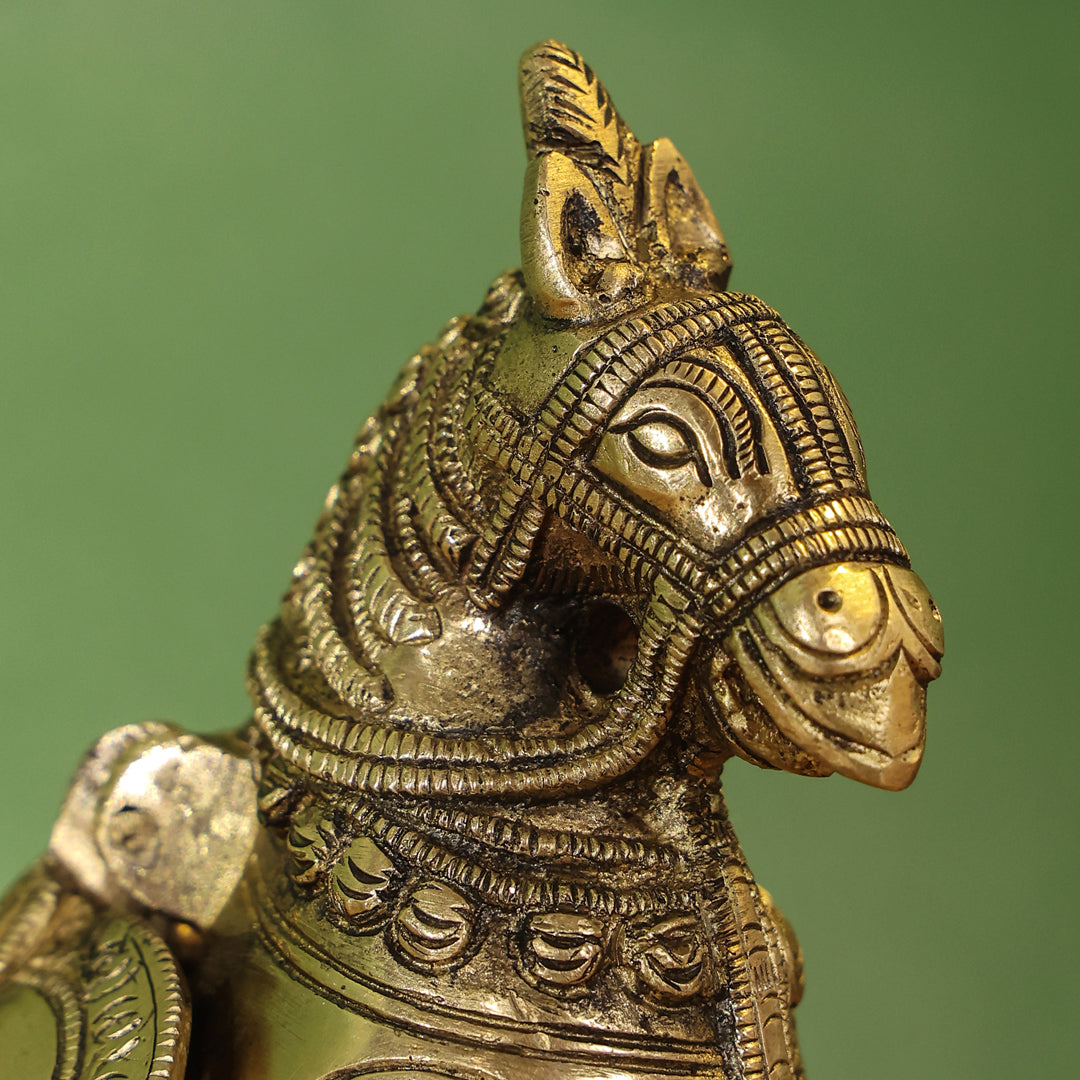 Brass Horse Figurine Money Box (6.2 Inch)