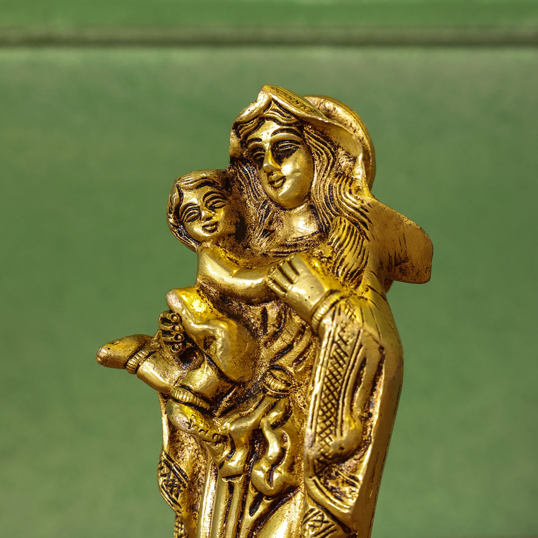 Brass Mother Mary With Baby Jesus Brass Statue (7.5 Inch)