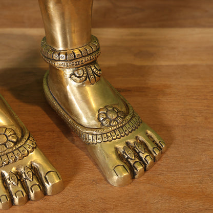 Brass Divine Goddess LakshmI Feet/Charan (5.5 Inch)