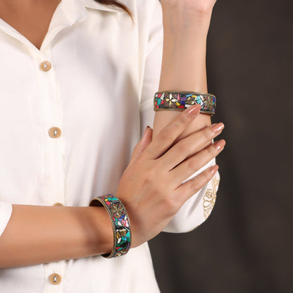 Brass Stone Bangles Pair