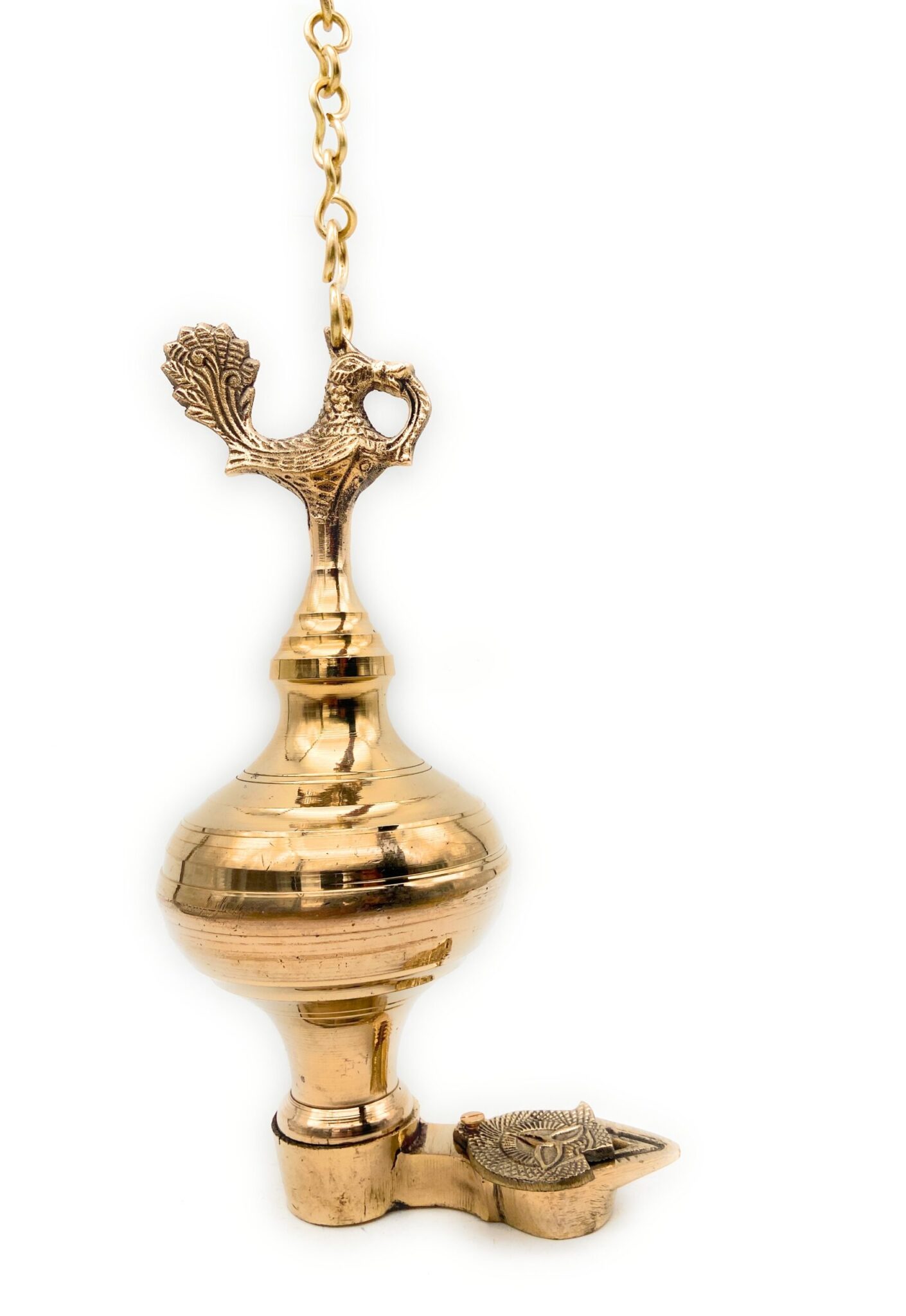 Bhunes Brass Oil Lamp, Brass Lamp, Hanging Lamp, Brass Hanging Lampdiya, Lamps, Deep, Deepam, Lamps, Hanging Lamp, Brass Hanging Lamps, Brass Hanging Lights,Gold, 11 Inch, 1 Piece