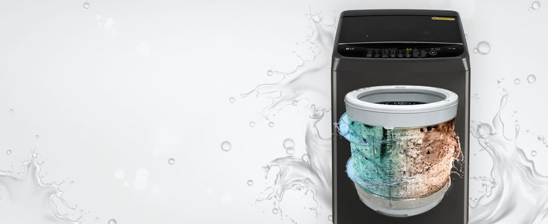 LG Smart Choice, 9 Kg, 5 Star, Smart Inverter Technology, Turbodrum, Fully Automatic Top Load Washing Machine (T90AJMB1Z, Jetspray+, Turbowash, Auto Tub Clean after every wash cycle, Middle Black)