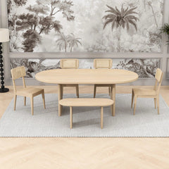 Austin Oval Dining Table Set – Lightwood 6-Seater