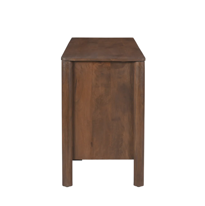 Indiana Scalloped Edge Solid Wood Sideboard – Modern Storage Cabinet