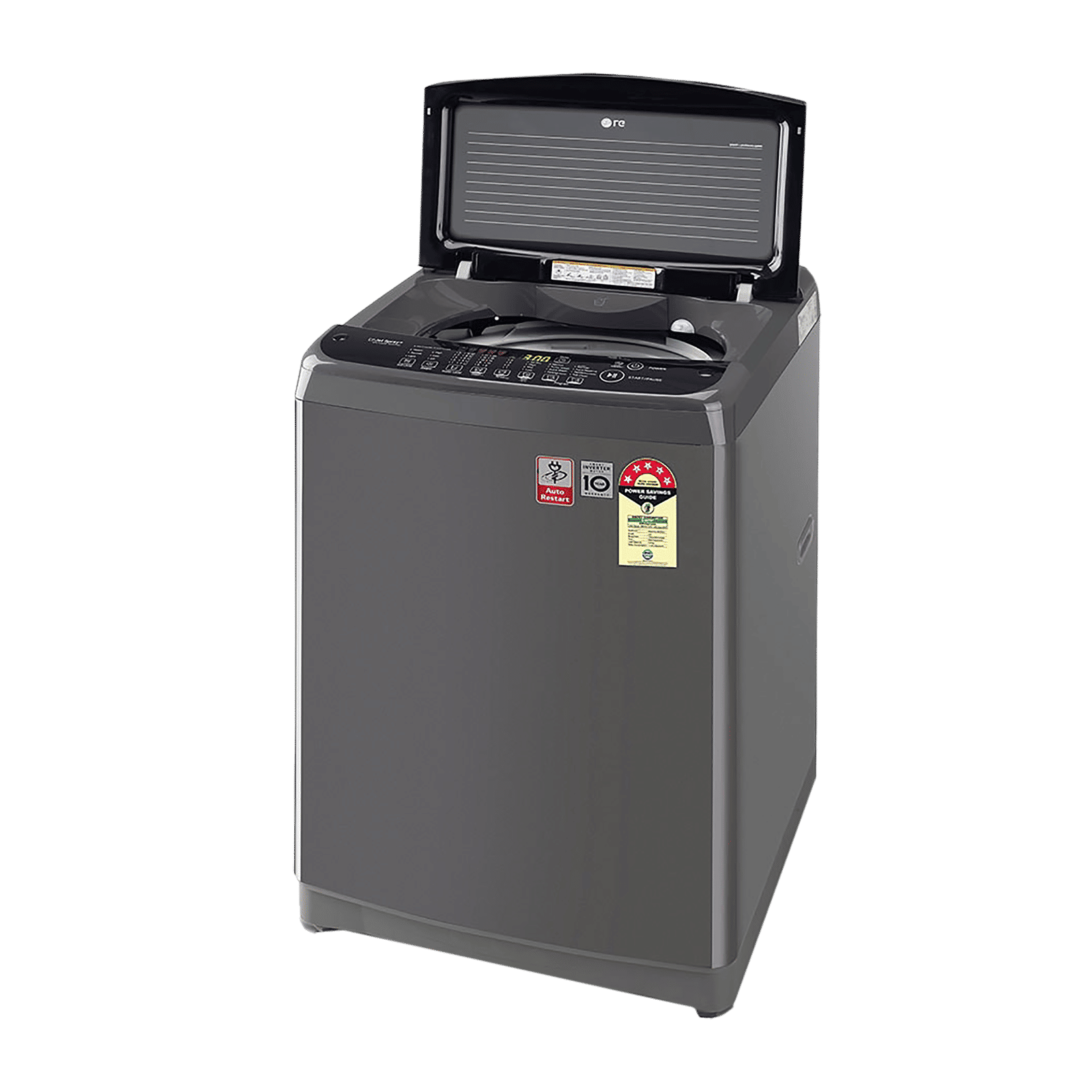 LG 8 kg 5 Star Inverter Fully Automatic Top Load Washing Machine (T80AJMB1Z.ABMQEIL, Stainless Steel Tub, Middle Black)