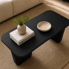 Premium Black Oak Finish Coffee Table