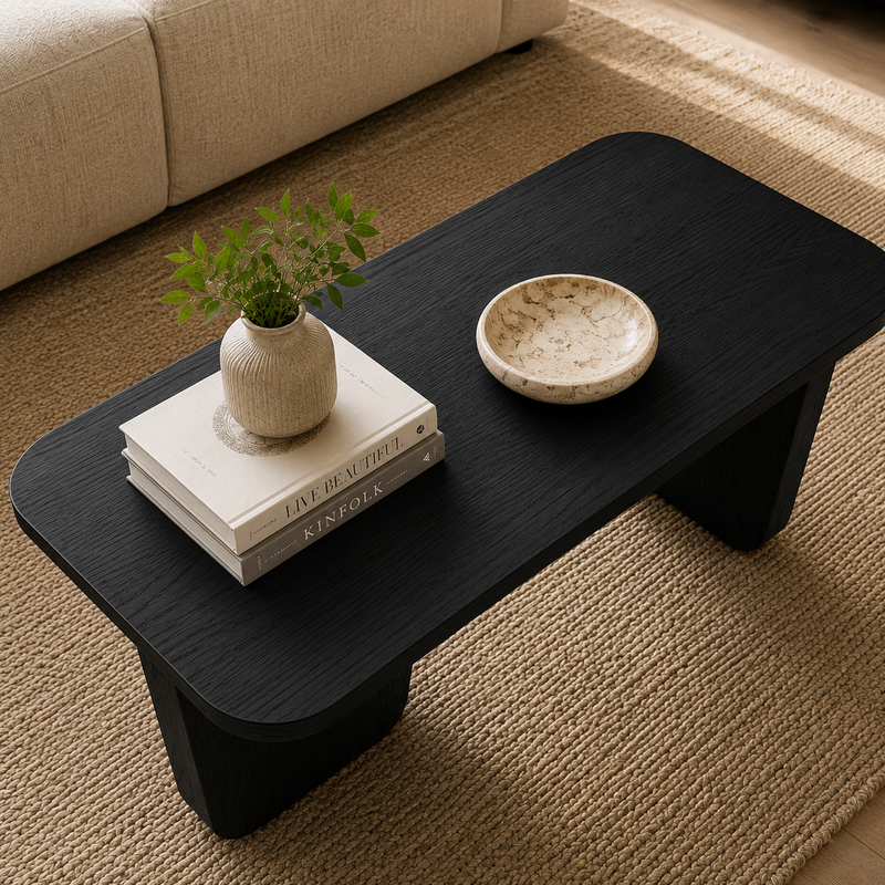 Premium Black Oak Finish Coffee Table