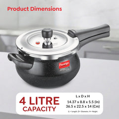 Prestige Deluxe Alpha Stainless Steel Pressure Cooker 4.0 L, Prestige Omega Deluxe Granite Non-stick Round Base Omni Tawa, 25 cm (Black)