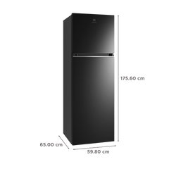 Electrolux UltimateTaste 300 341 Litres 2 Star Frost Free Double Door Refrigerator with Door Alarm (ETB3700K-H, Glossy Black Steel)