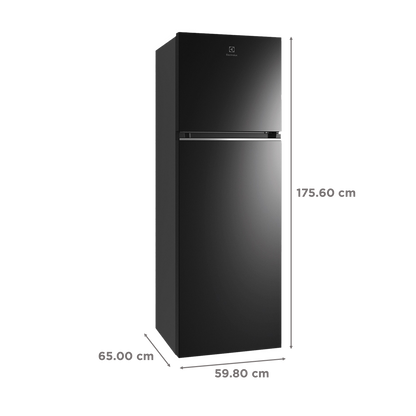 Electrolux UltimateTaste 300 341 Litres 2 Star Frost Free Double Door Refrigerator with Door Alarm (ETB3700K-H, Glossy Black Steel)
